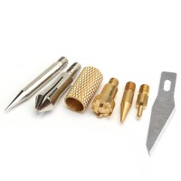 220-240V 30W EU Soldering Set Pyrography Tool Kit with 6Pcs Interchangeable Brass Tips