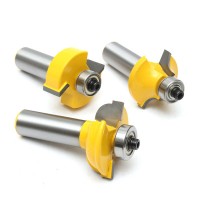 3pcs 1/2 Inch Shank Router Bits Set Glass Door Woodworking Cutting Round-Over Blades Set