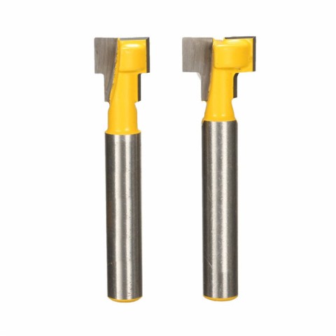 2pcs 9.52mm and 12.7mm Keyhole Blades T-Slot Cutter Woodworking Router Bits Set