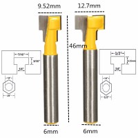 2pcs 9.52mm and 12.7mm Keyhole Blades T-Slot Cutter Woodworking Router Bits Set