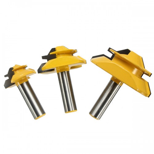 3pcs 1/2 Inch Shank Small Lock Miter Router Bits