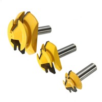 3pcs 1/2 Inch Shank Small Lock Miter Router Bits