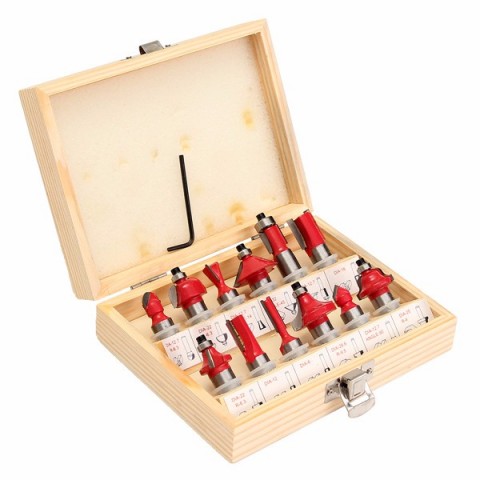 12pcs Woodworking Router Bit Cutter Tungsten Carbide Rotary Tool Set