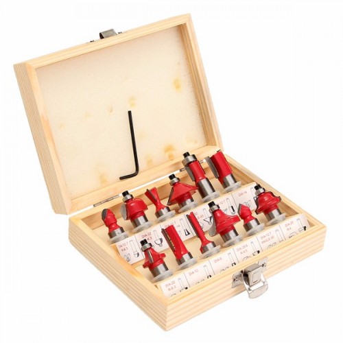 12pcs Woodworking Router Bit Cutter Tungsten Carbide Rotary Tool Set