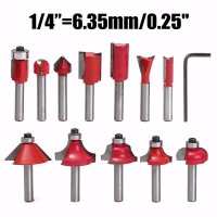 12pcs Woodworking Router Bit Cutter Tungsten Carbide Rotary Tool Set