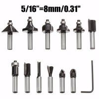 12pcs Woodworking Router Bit Cutter Tungsten Carbide Rotary Tool Set