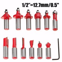 12pcs Woodworking Router Bit Cutter Tungsten Carbide Rotary Tool Set