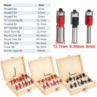 12pcs Woodworking Router Bit Cutter Tungsten Carbide Rotary Tool Set